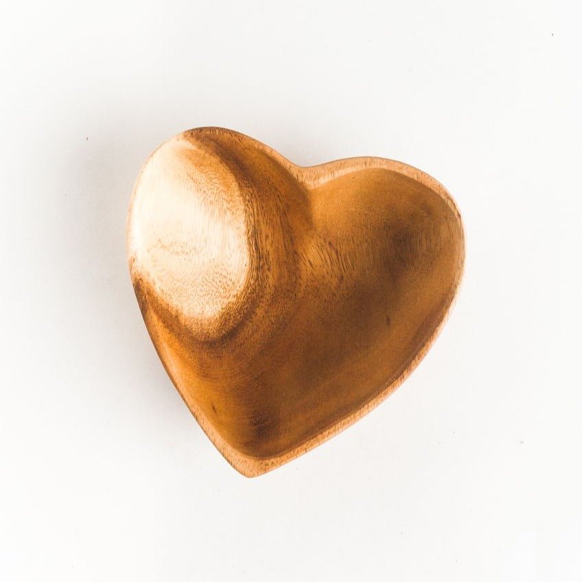 Acacia Wood Heart Bowl 6" - A Cottage in the City