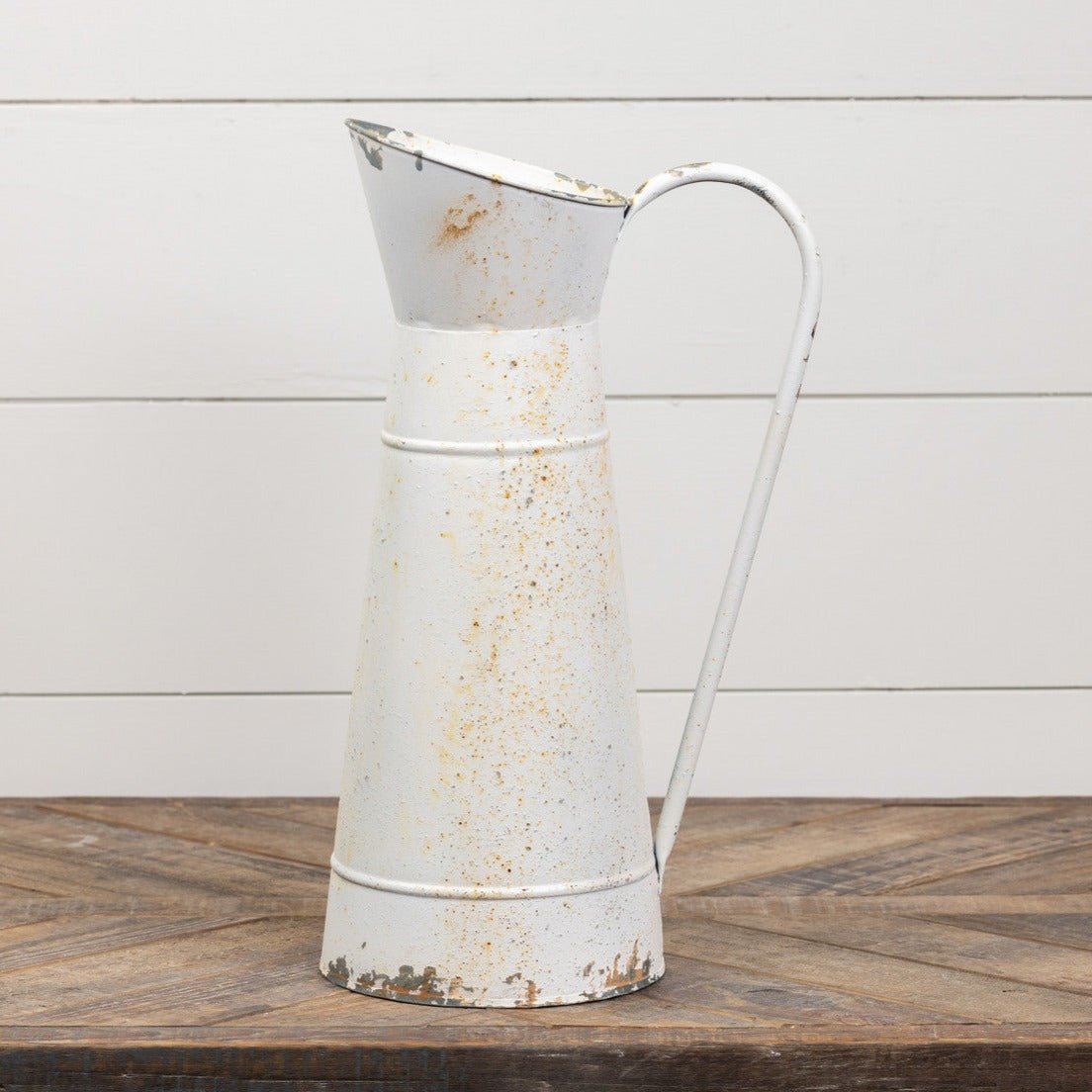 Aged White Metal Pitcher - A Cottage in the City