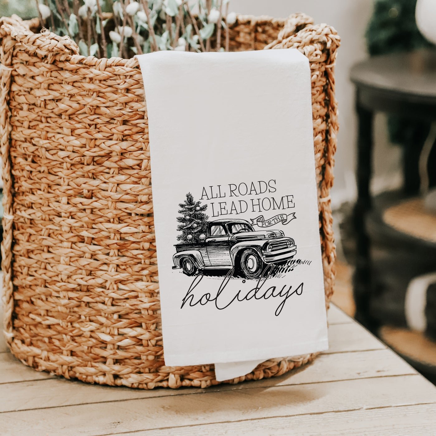 All Roads Lead Home Holidays Dishtowel - A Cottage in the City