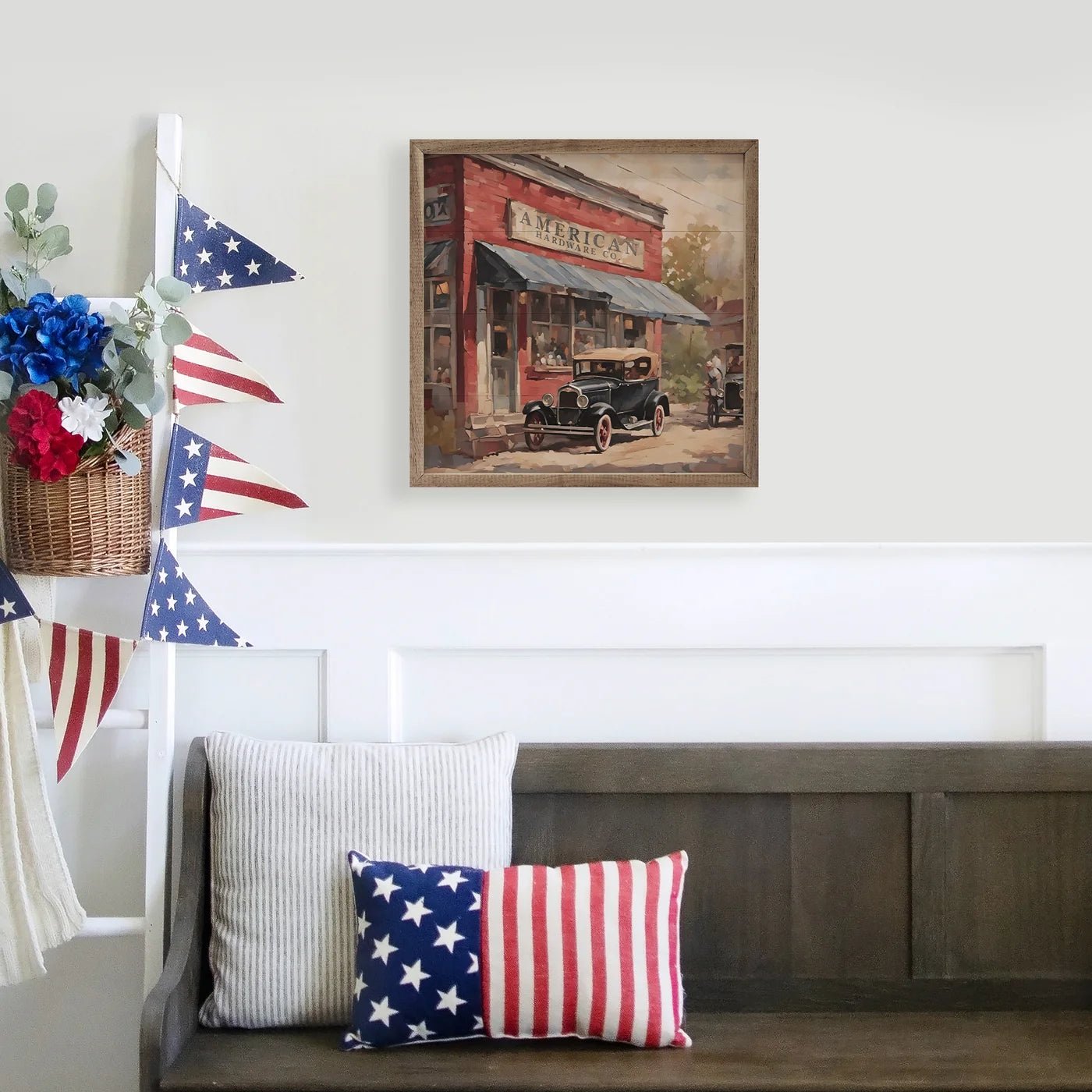 American Hardware Co Wood Framed Print - A Cottage in the City