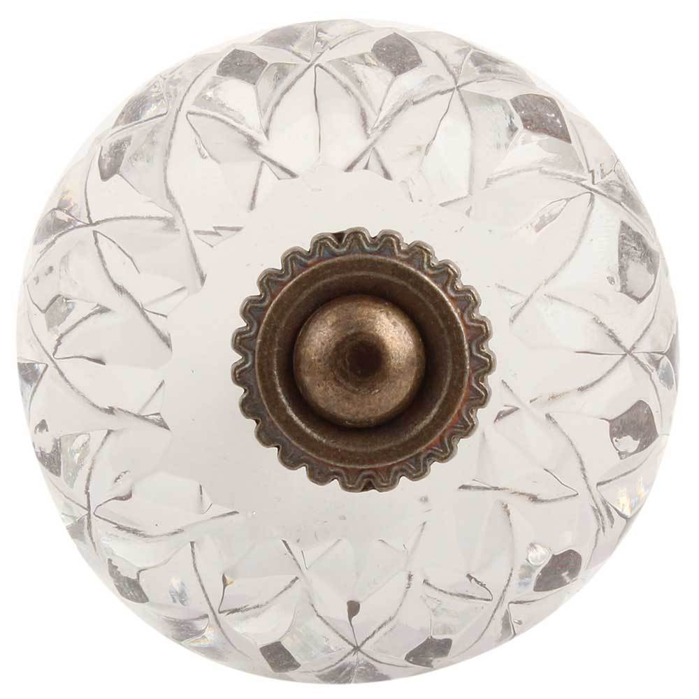 Antique Cut Glass Round Knob - A Cottage in the City