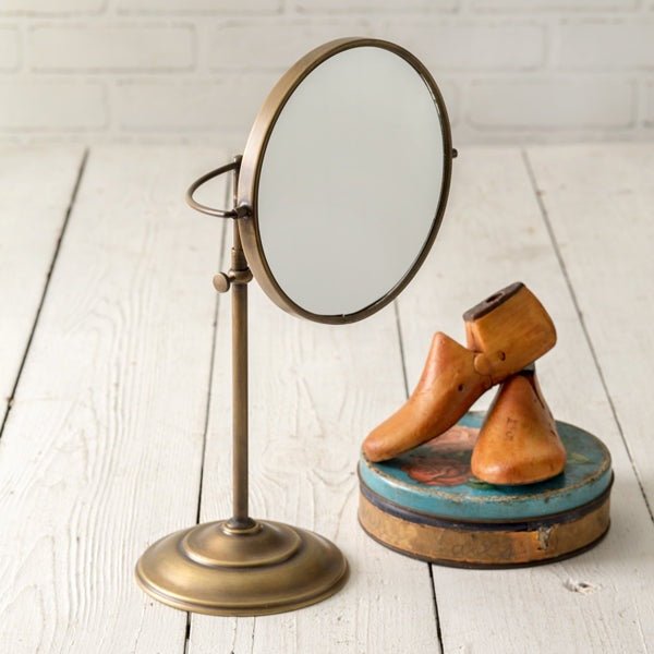 Antiqued Brass Table Mirror - A Cottage in the City