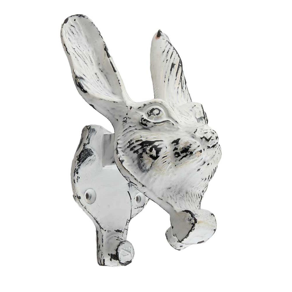 Antiqued White Rabbit Door Knocker - A Cottage in the City