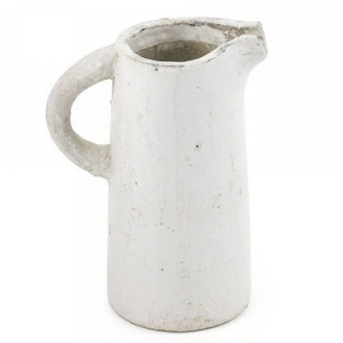 Antiqued White Stoneware Pitcher - A Cottage in the City