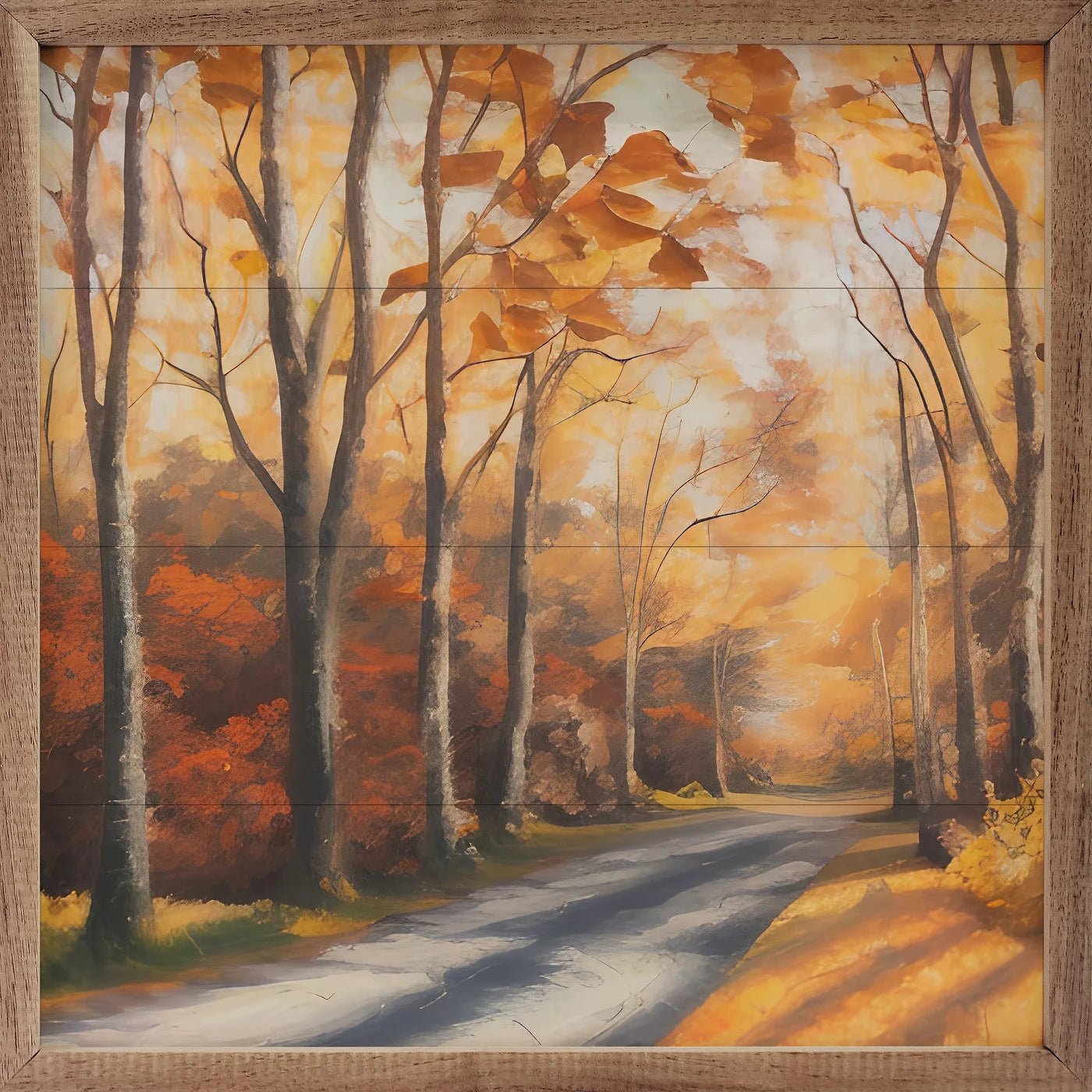 Autumn Path Wood Framed Print - A Cottage in the City