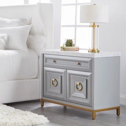 Azure Carrera Dove Gray Media Chest - A Cottage in the City