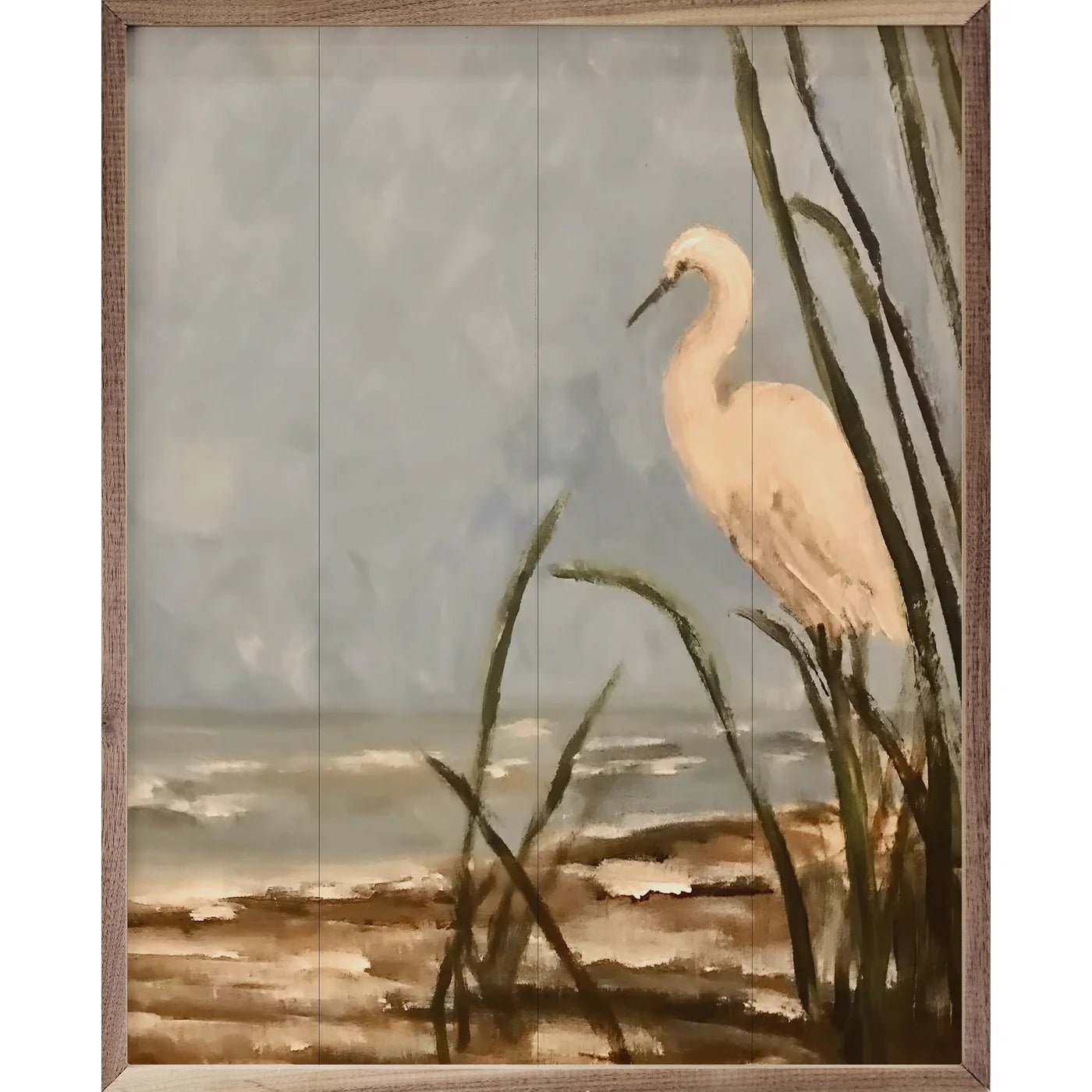 Beach Grass By Annette Beraud Battaglia Wood Framed Print - A Cottage in the City