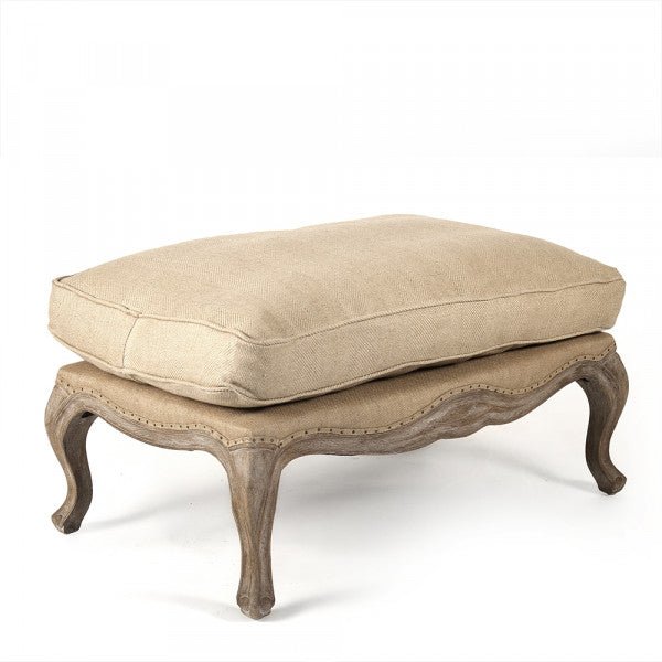 Belmont Hemp Linen Ottoman - A Cottage in the City