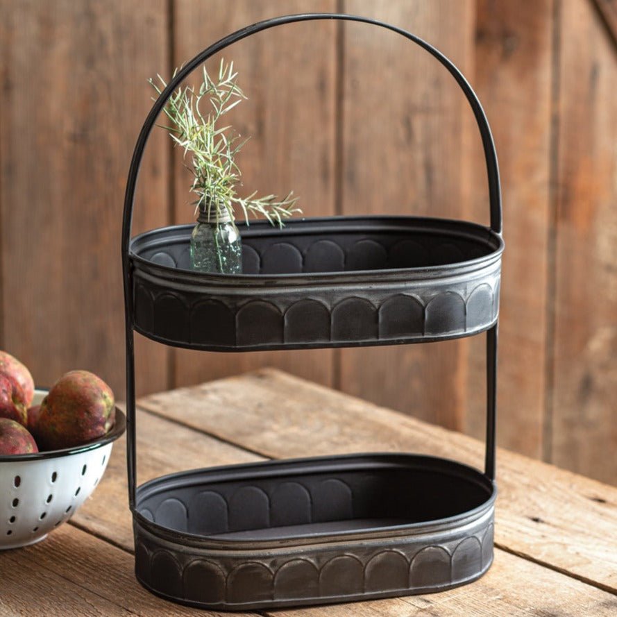 Black Two Tier Metal Tray - A Cottage in the City