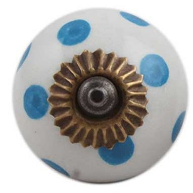 Blue Polka Dots Knob - A Cottage in the City