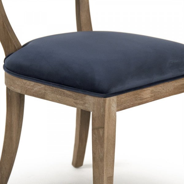 Blue Velvet Carvell Side Chair - A Cottage in the City