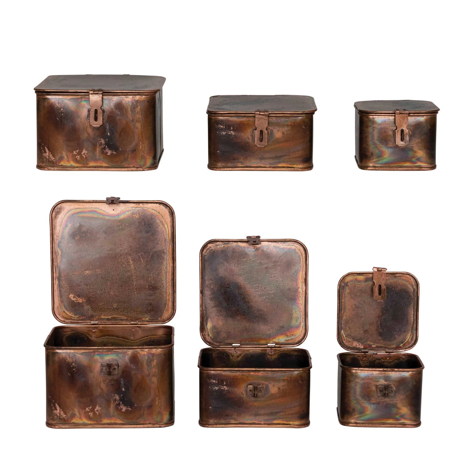 Burnt Copper Decorative Metal Box Set - A Cottage in the City