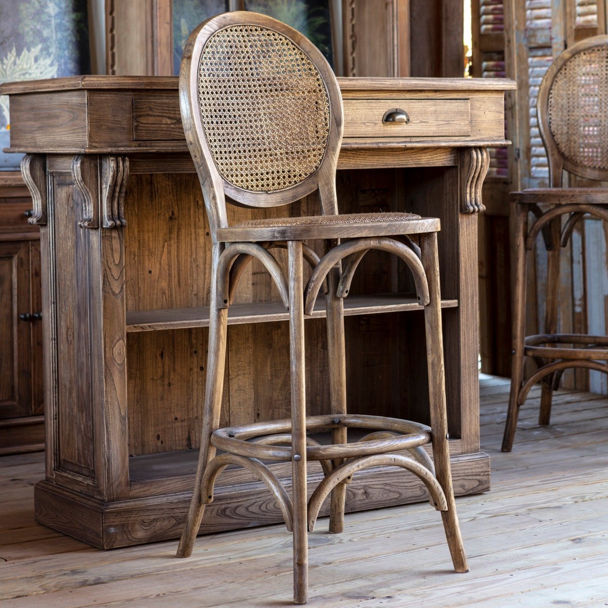 Cane Back Stool - A Cottage in the City