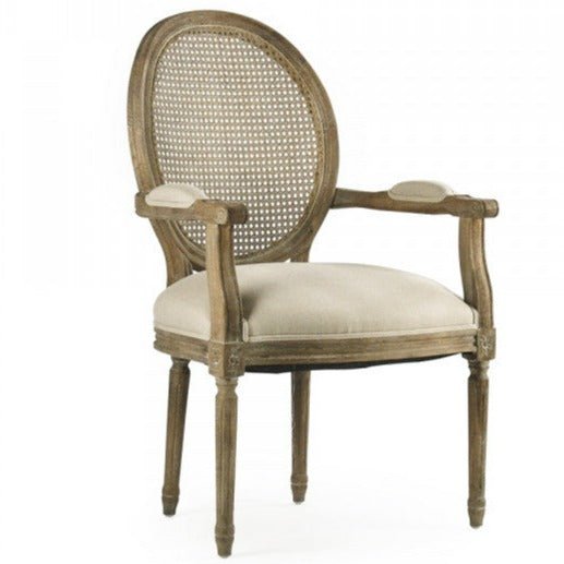 Caned Back Medallion Arm Chair - A Cottage in the City