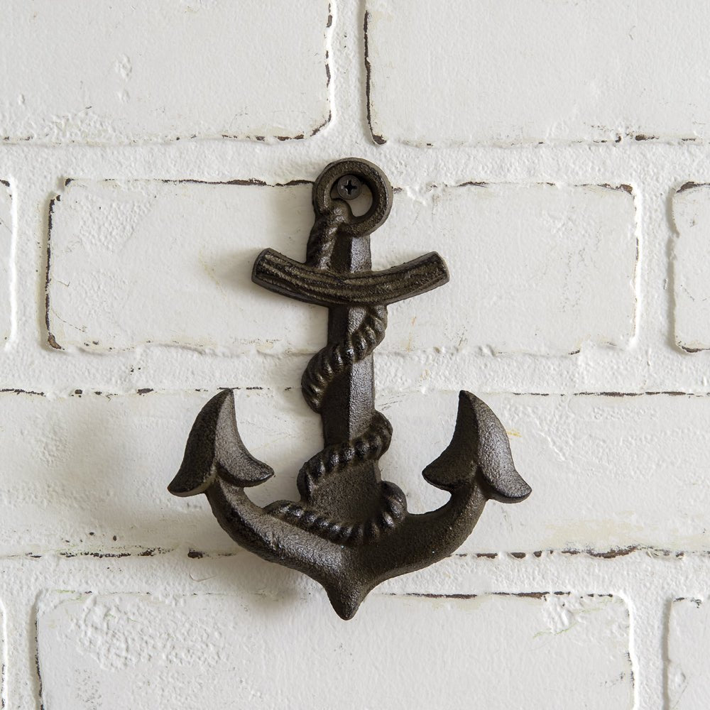 Cast Iron Anchor With Rope Wall Hook Set - A Cottage in the City