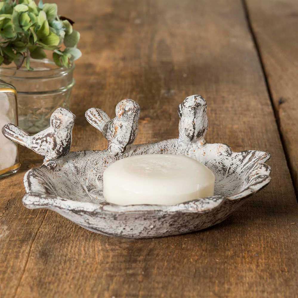 Cast Iron Birds Soap Dish Set - A Cottage in the City