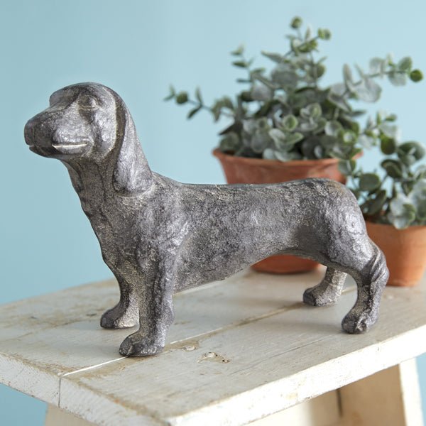 Cast Iron Dachshund Figurine - A Cottage in the City