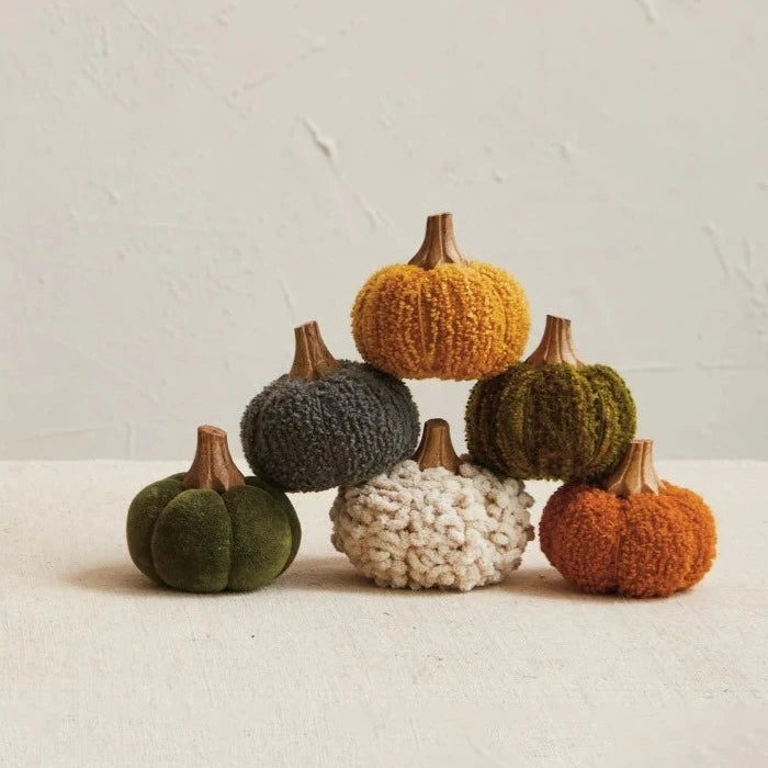 Cotton Bouclé &amp; Velvet Pumpkin