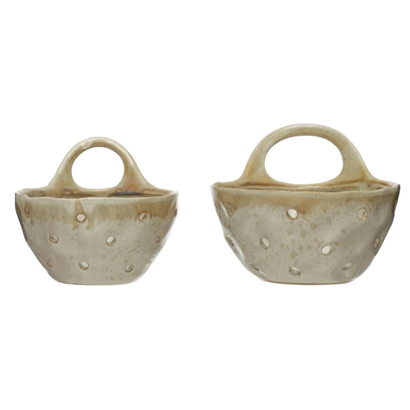 Stoneware Colanders With Handles