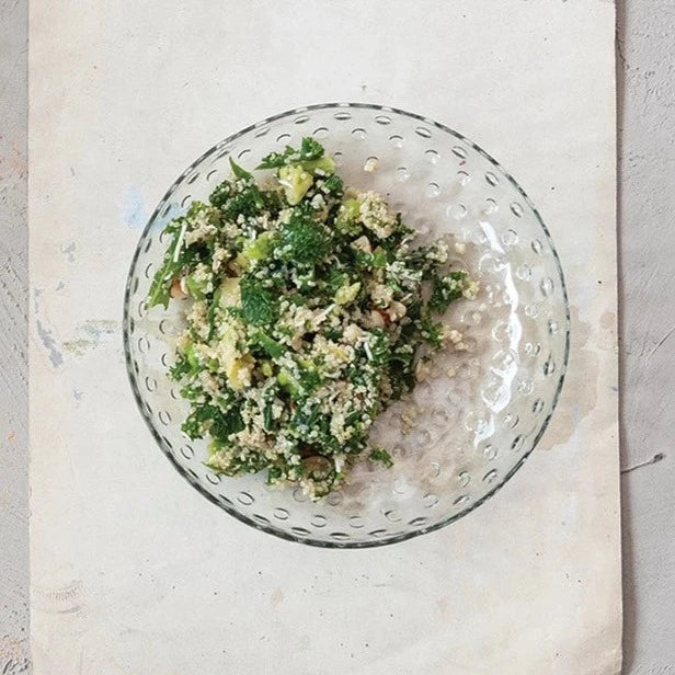 Glass Hobnail Salad Bowl