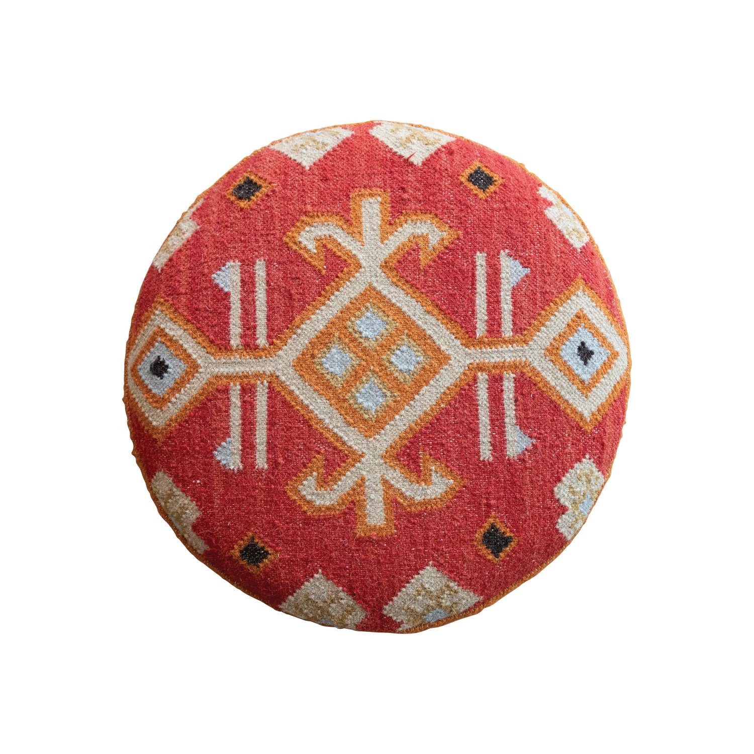 Cotton & Wool Kilim Upholstered Stool