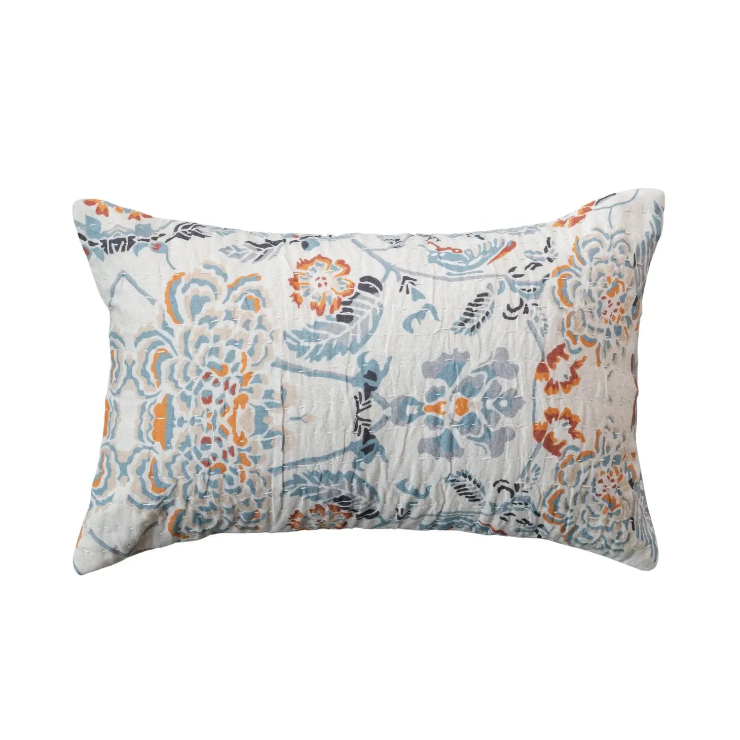 Cotton Voile Printed Lumbar Pillow