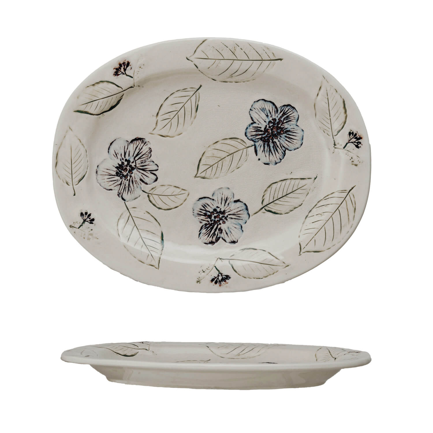 Floral Stoneware Platter