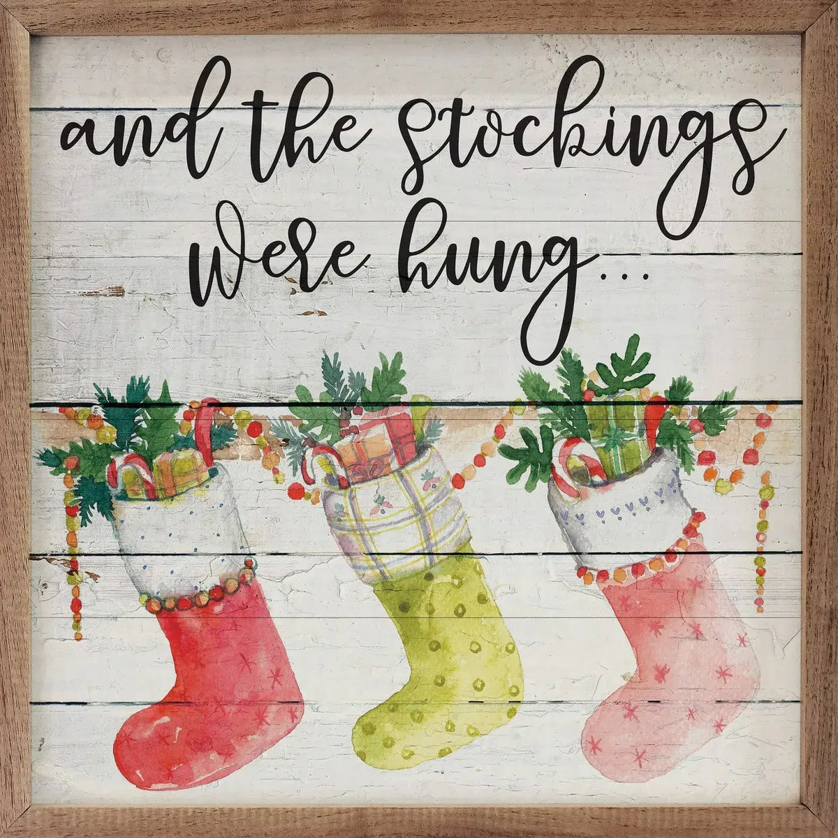 The Stockings Were Hung Wood Framed Print