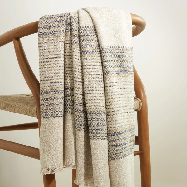 Pine Cone Hill Cielo Stripe Blue Throw