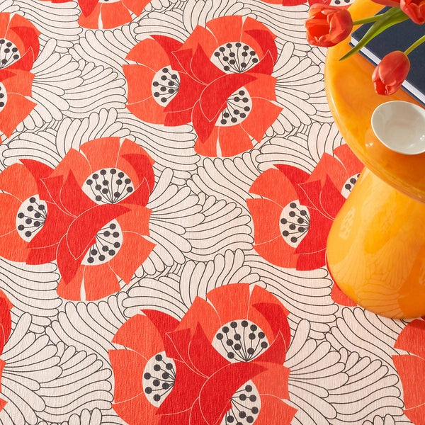 Japanese Poppy Multi Machine Washable Rug