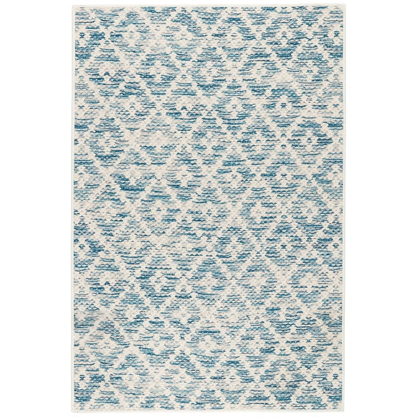 Melange Diamond Blue Machine Washable Rug