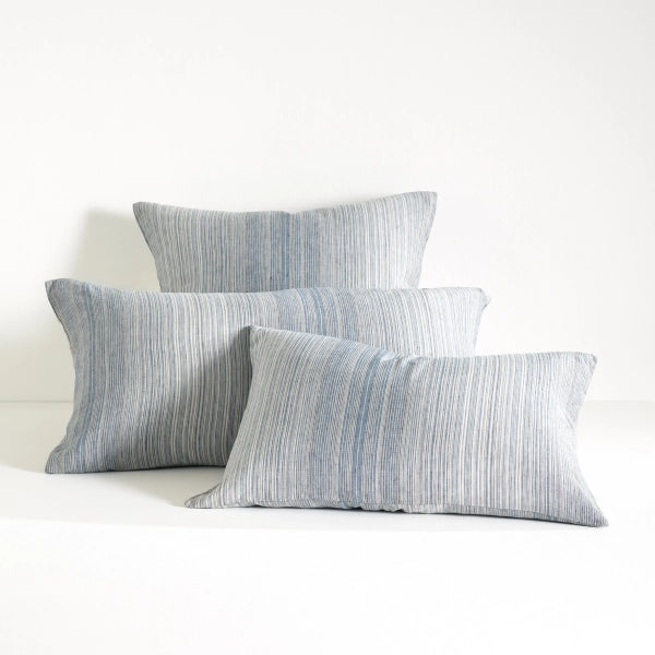 Pine Cone Hill Sterling Stripe Linen Blue Sham