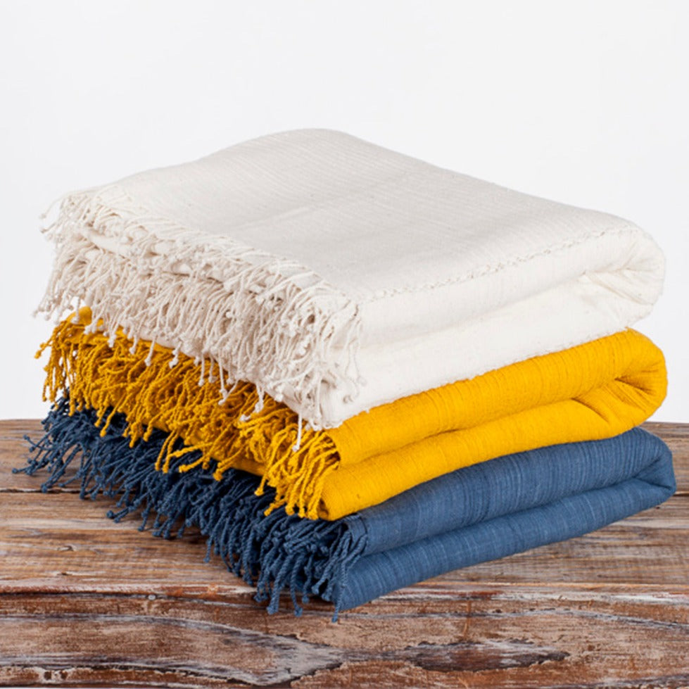 Three Panel Solid Cotton Blanket