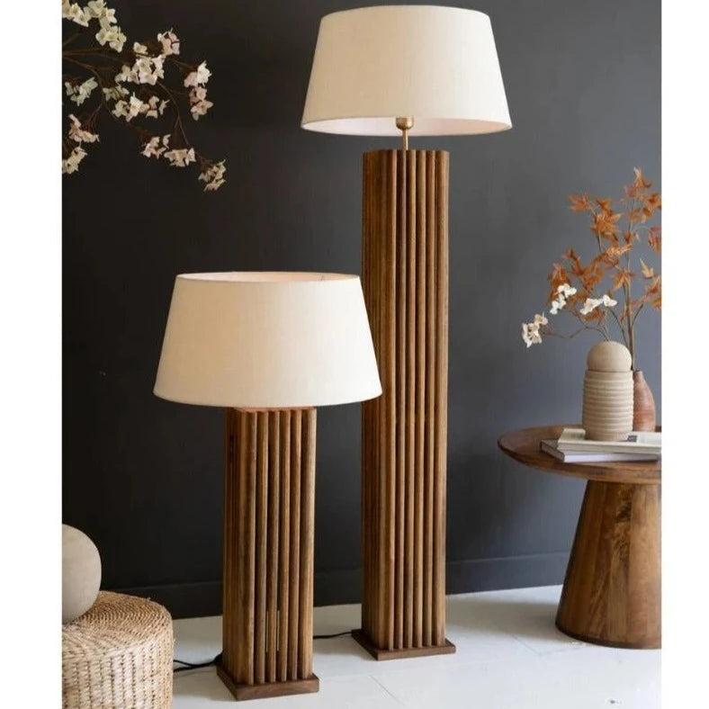 Wooden Spindles Table & Floor Lamp