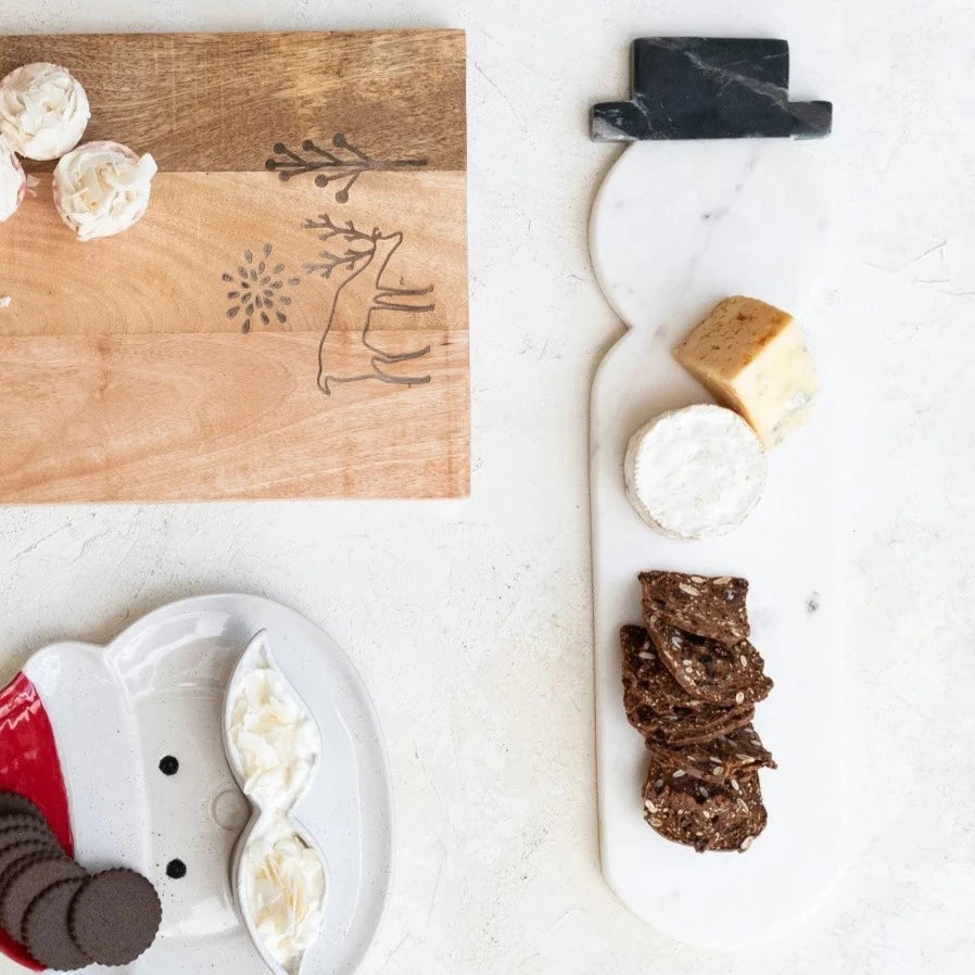 Marble Snowman Shaped Cutting Board