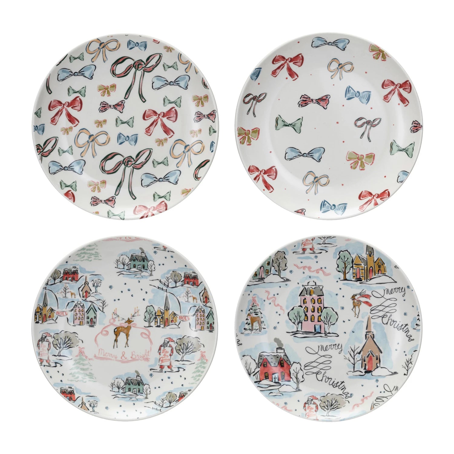 Stoneware Holiday Plate Set