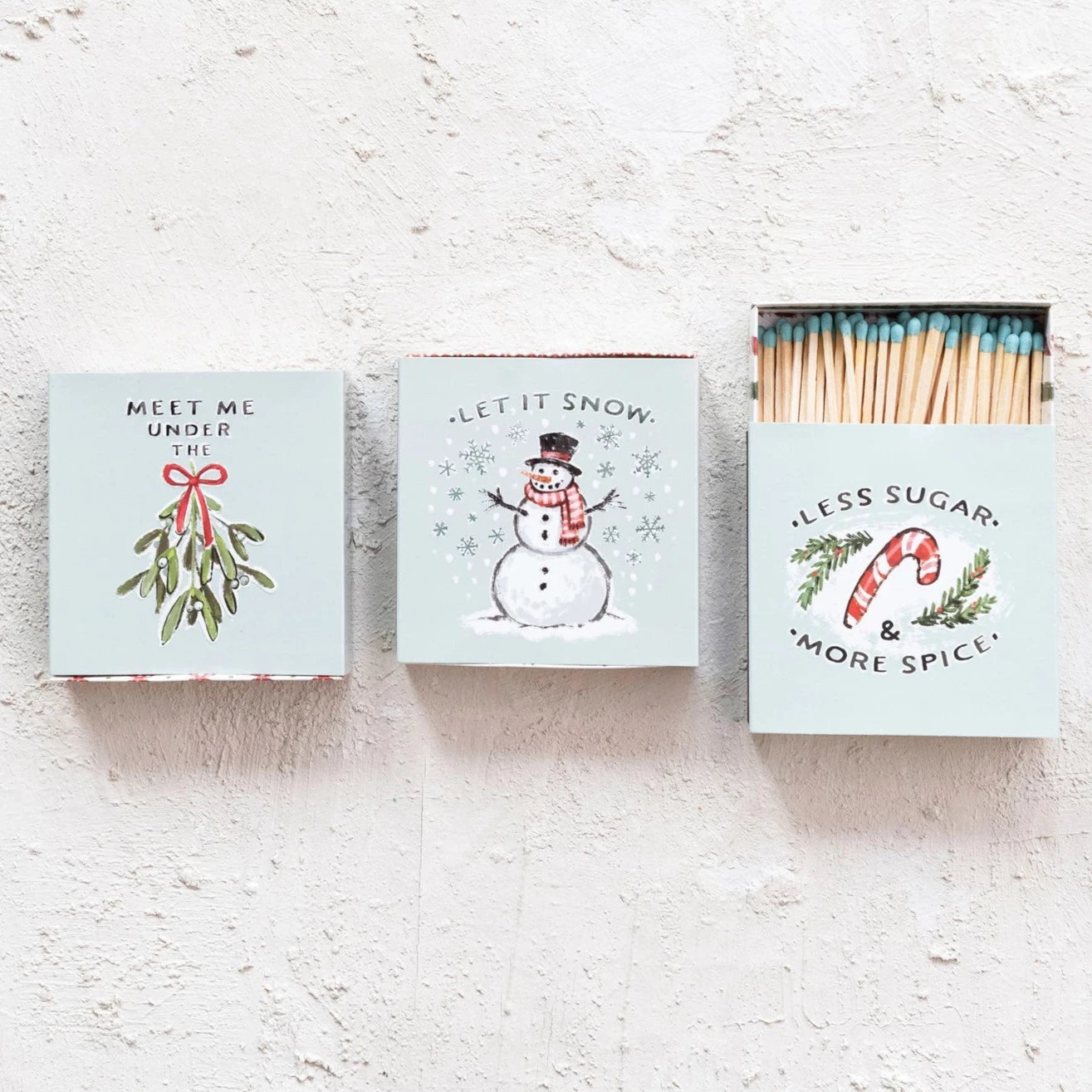 Embossed Holiday Sayings Matchbox