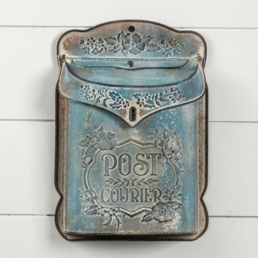 Embossed Blue Post Courier Mail Box - A Cottage in the City
