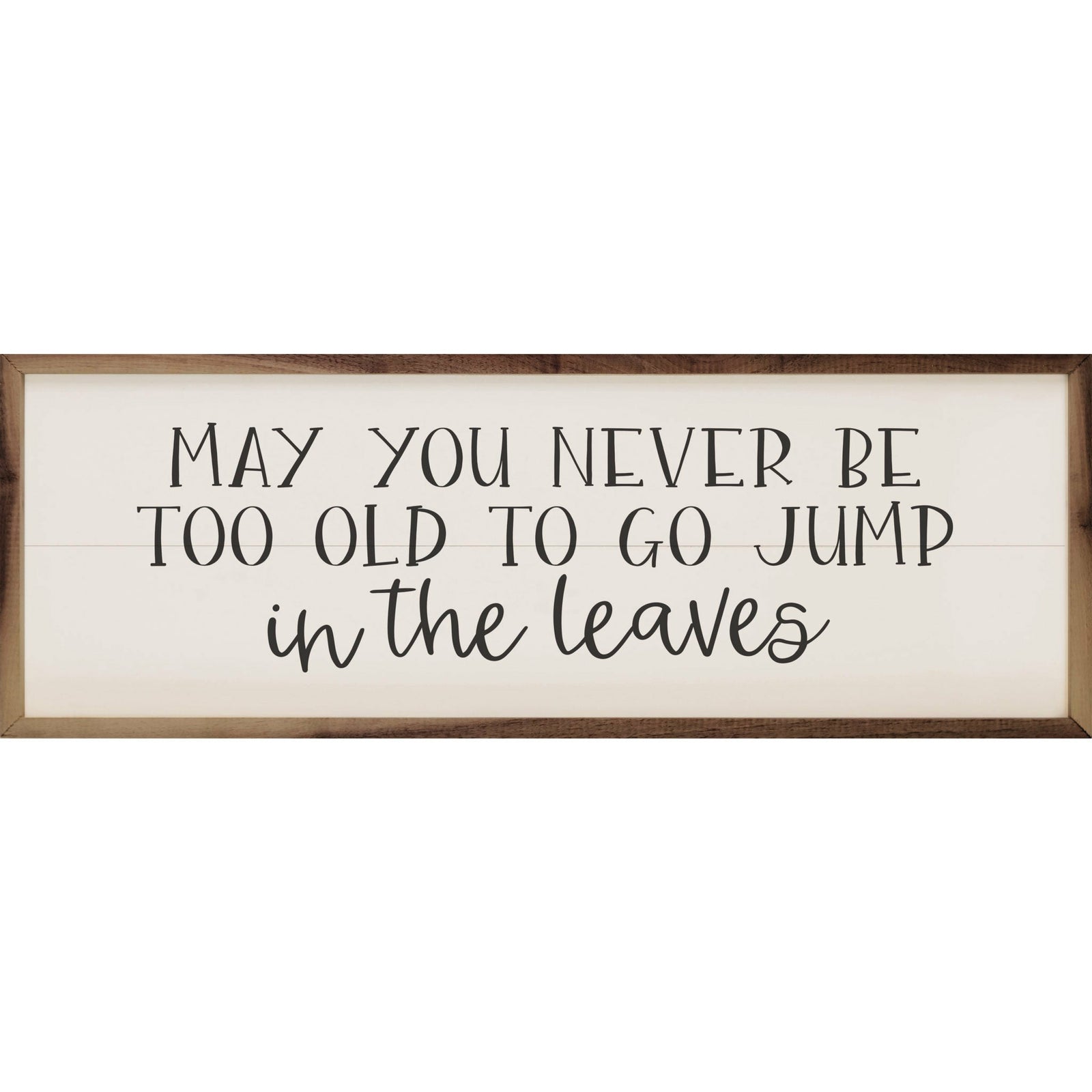 Go Jump In The Leaves Wood Framed Print