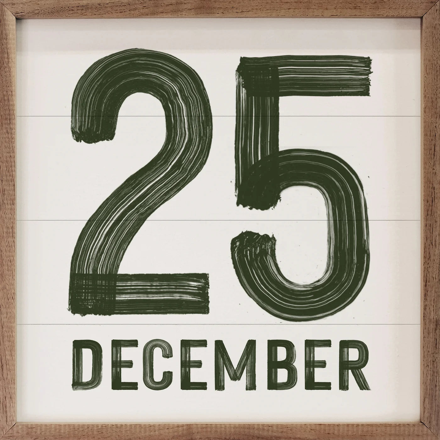 Green December 25th White Wood Framed Print