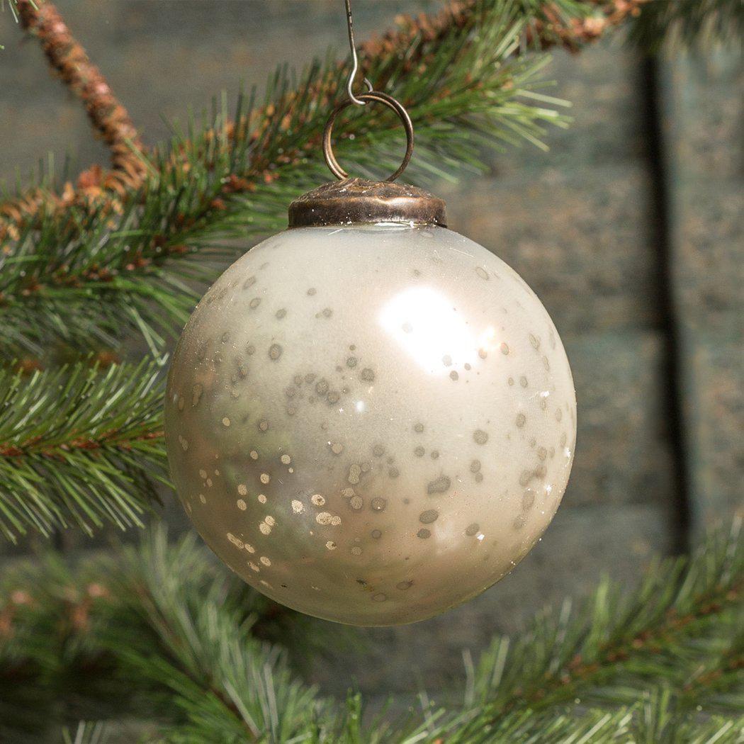 Mercury Glass Ball Ornament White