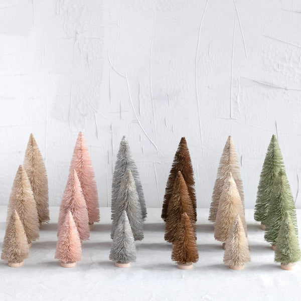 Neutral Colored Bottle Brush Tree With Wood Base | A Cottage in the City