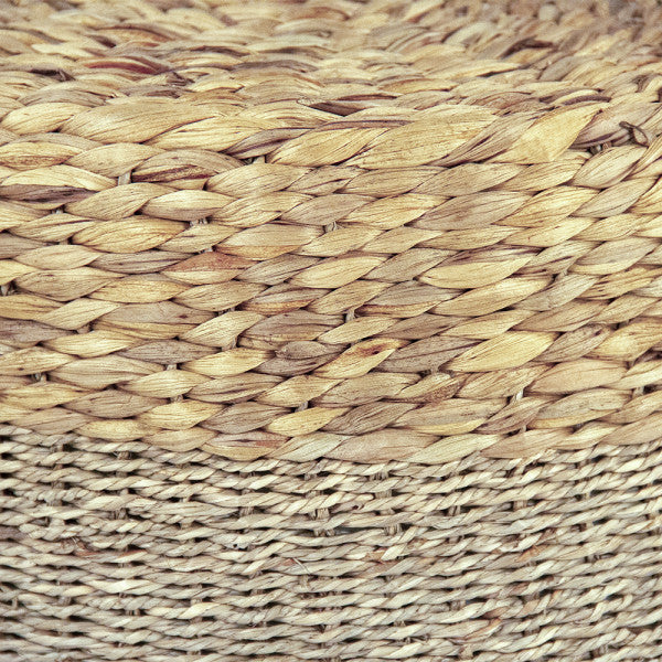 Water Hyacinth & Seagrass Woven Pouf - A Cottage in the City