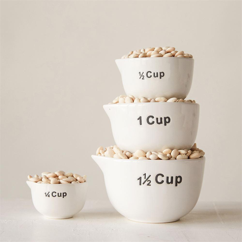 Floral Stoneware Measuring Cups
