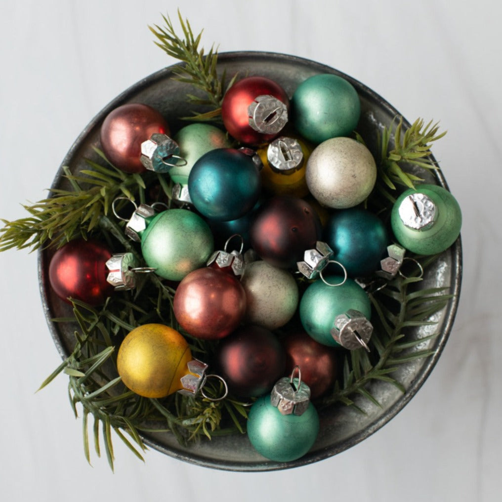 Vintage Style Miniature Ball Ornament Set