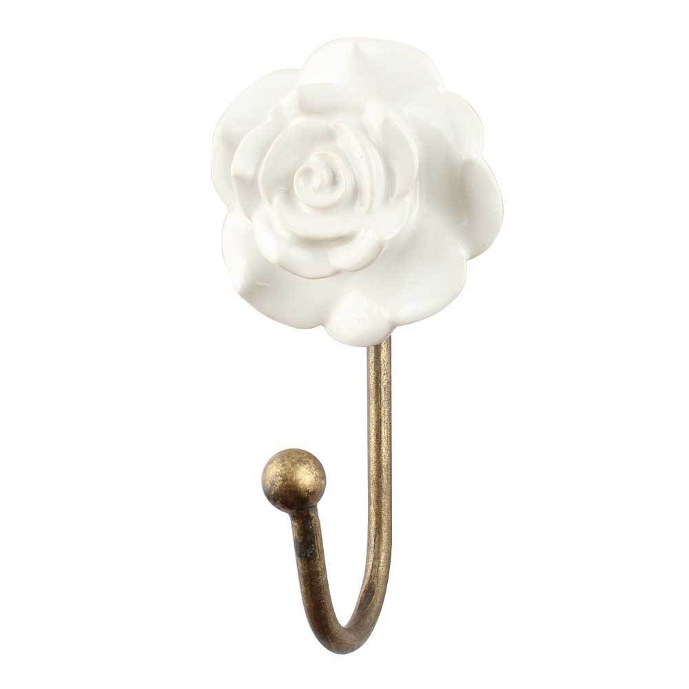 White Rose Wall Hook  A Cottage in the City