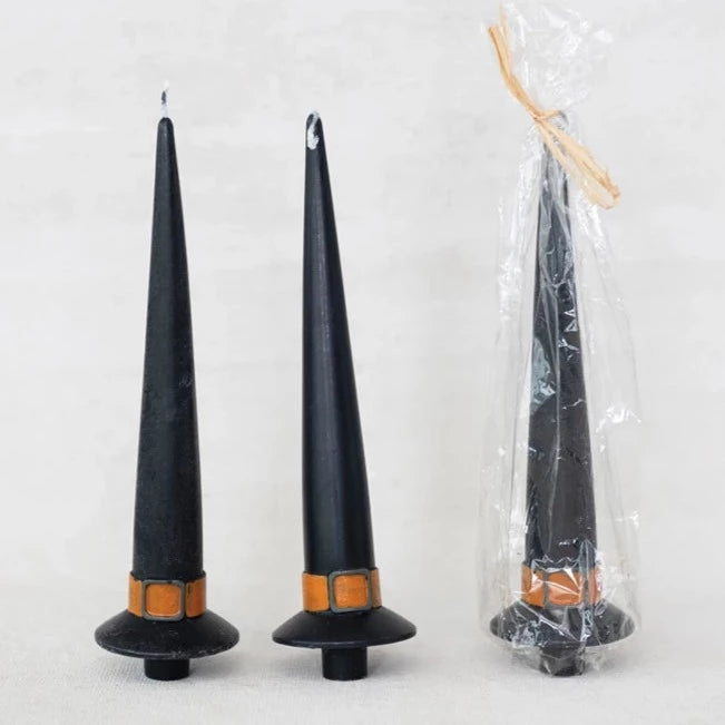 Witch Hat Shaped Taper Candles Set