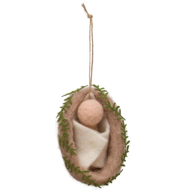 Wool Felt Baby Jesus Ornament